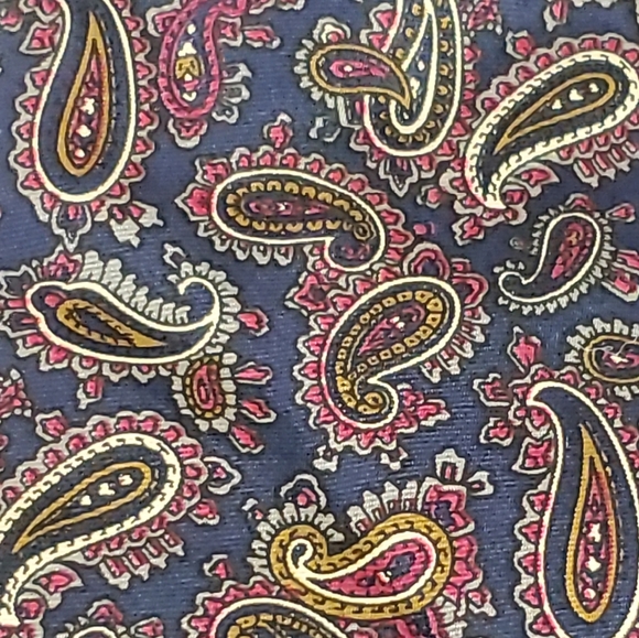 Vintage Hanover St. Paisley Print 100% Silk Tie - Picture 6 of 11